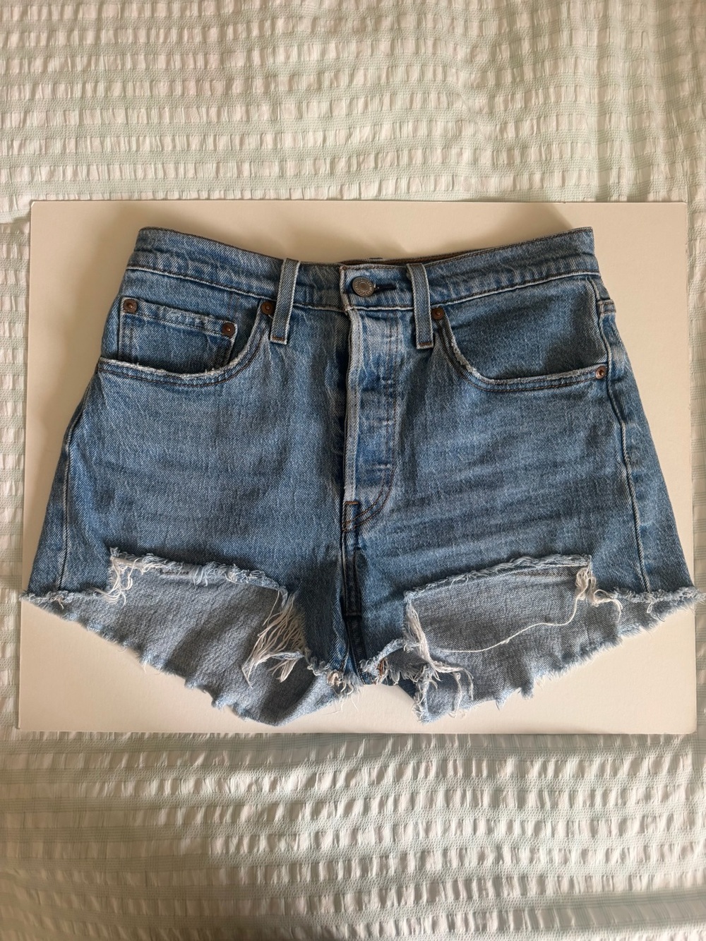 LEVIS 501 Classic Blue Denim Cutoff Shorts